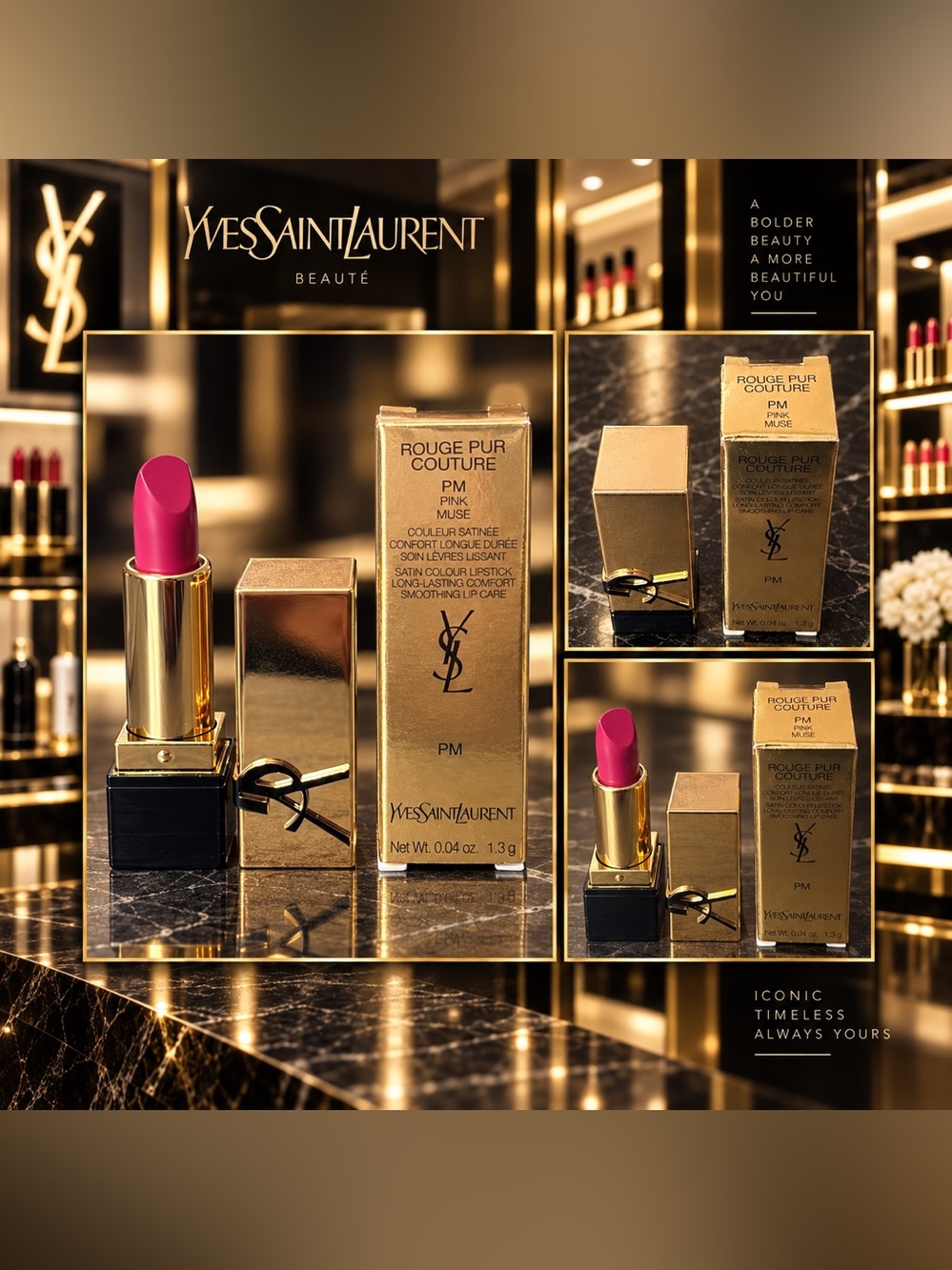 Yves Saint Laurent Rouge Pur Couture Satin Lipstick — Pink Muse ( Mini )